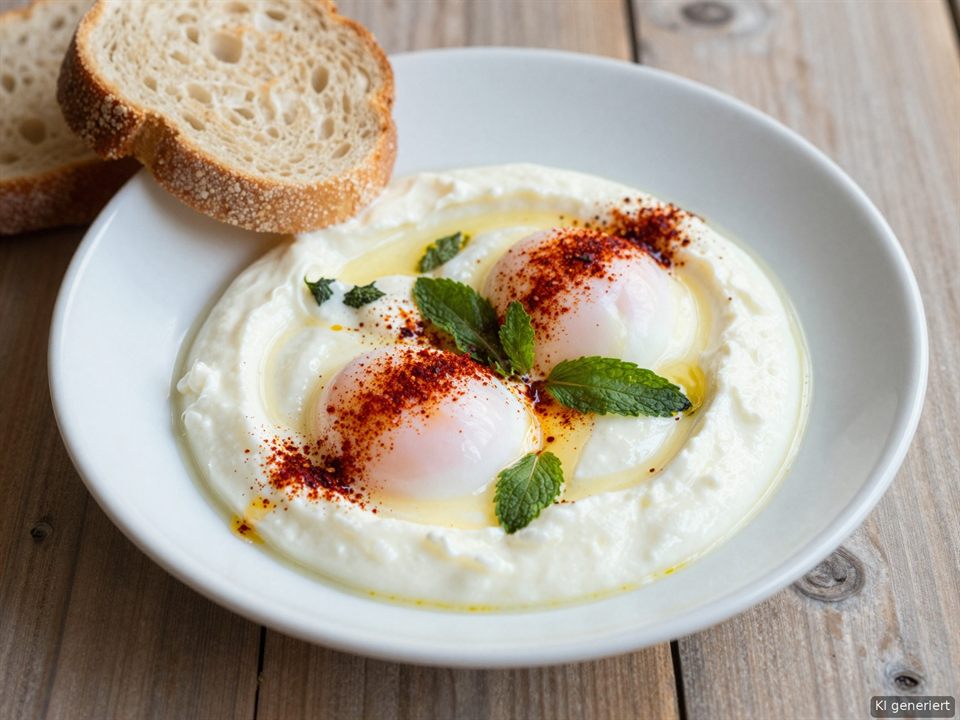 Çılbır – pochierte Eier auf Knoblauchjoghurt