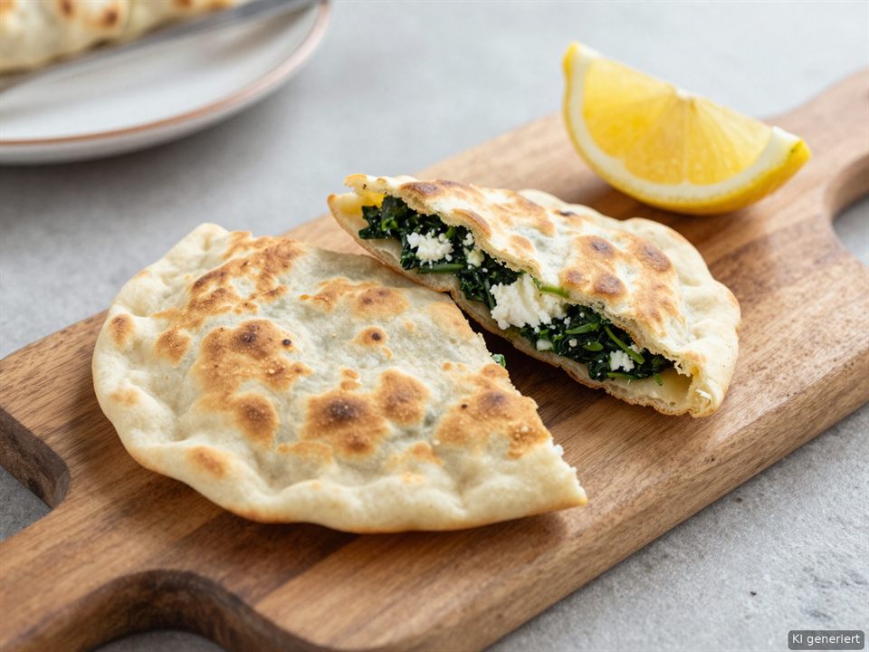 Gözleme – gefüllte Teigfladen mit Spinat und Käse