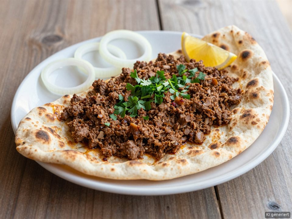 Lahmacun – dünne Hackfleisch-Fladen aus dem Ofen