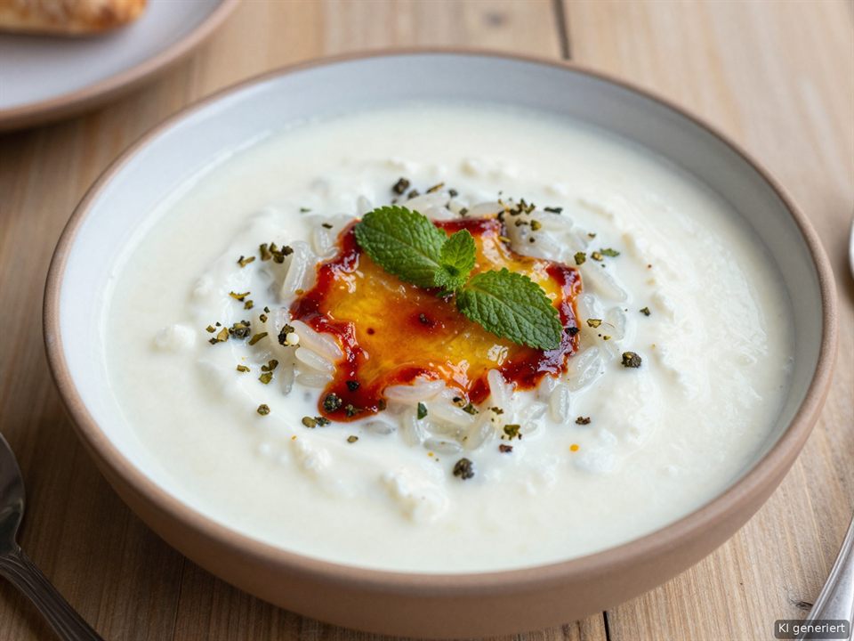 Yayla Çorbası – Joghurtsuppe mit Reis und Minze